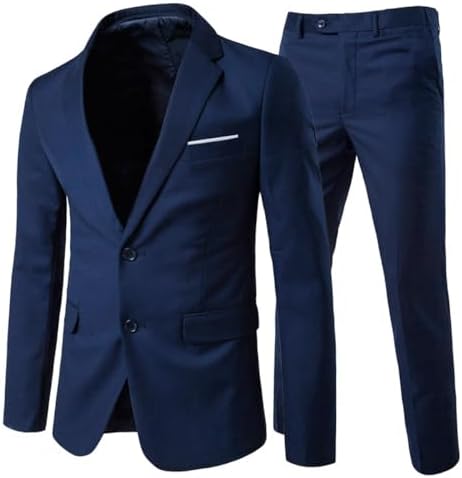 Męski dwuczęściowy garnitur o kroju slim fit - elegancki, szyty na miarę garnitur do pracy, na wesela i oficjalne okazje