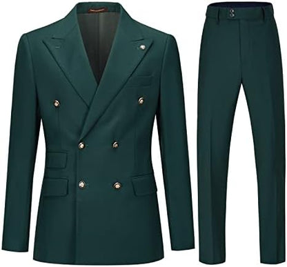 Men's Double-Breasted Suit with Slim Fit - Elegant, Tailored Suit for Weddings and Business