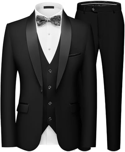 Pánský štíhlý třídílný oblek se sakem na jeden knoflík - elegantní oblek na svatby, do práce i na formální večerní akce