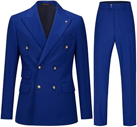 Men's Double-Breasted Suit with Slim Fit - Elegant, Tailored Suit for Weddings and Business