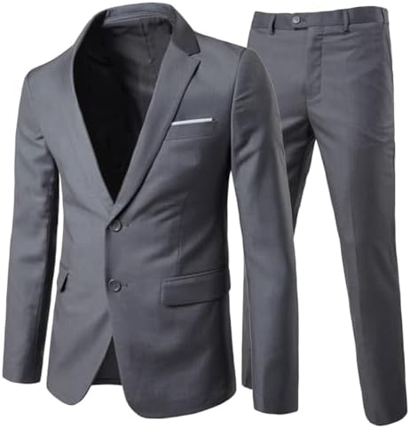 Męski dwuczęściowy garnitur o kroju slim fit - elegancki, szyty na miarę garnitur do pracy, na wesela i oficjalne okazje