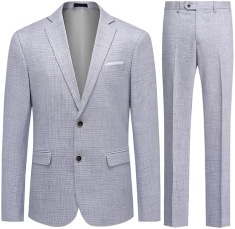 Pánský kostkovaný dvoudílný oblek s úzkým střihem – elegantní oblek na míru na svatby a stylové události