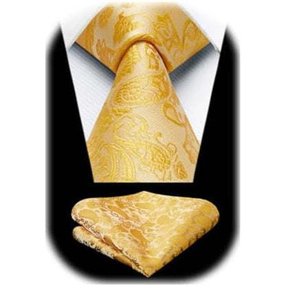 Pánská sada s kravatou z žakáru s paisley vzorem – elegantní doplňky na svatby, večírky a formální události