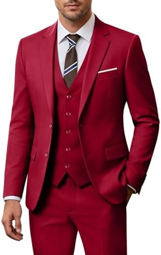 Costum de nuntă bărbătesc din trei piese, cu croială slim și sacou cu doi nasturi – costum elegant pentru nunți și evenimente formale