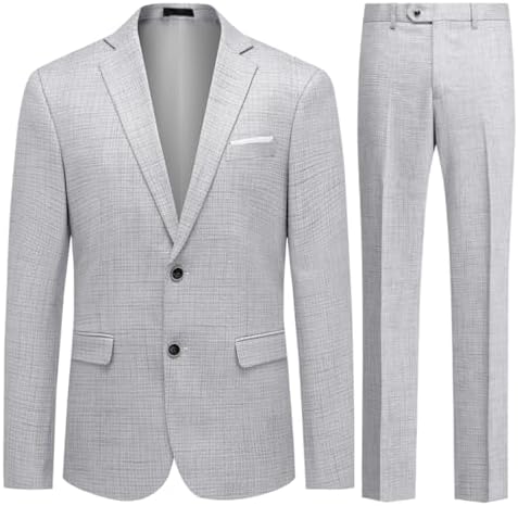 Pánský dvoudílný kostkovaný oblek slim fit - elegantní a stylový oblek na svatby i do práce
