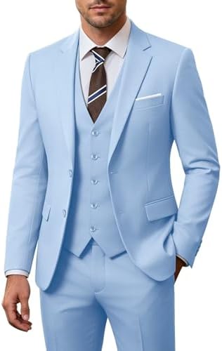 Costum de nuntă bărbătesc din trei piese, cu croială slim și sacou cu doi nasturi – costum elegant pentru nunți și evenimente formale