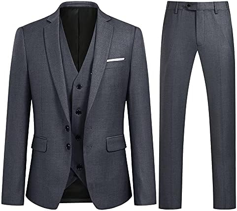 Herre Tredelt Jakkesæt Med Slim Fit – Struktureret Og Elegant Habit Til Bryllupper, Forretningsbrug Og Formelle Anledninger
