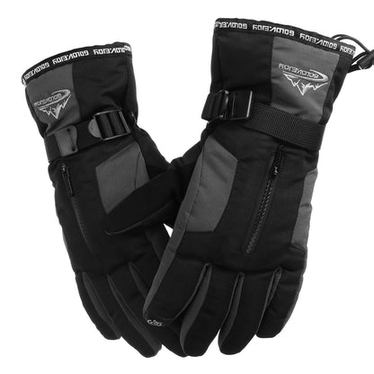 Guantes de invierno impermeables para hombre compatibles con pantallas táctiles, con diseño térmico y cortavientos - guantes cálidos con agarre antideslizante para ciclismo, snowboard y uso en exteriores