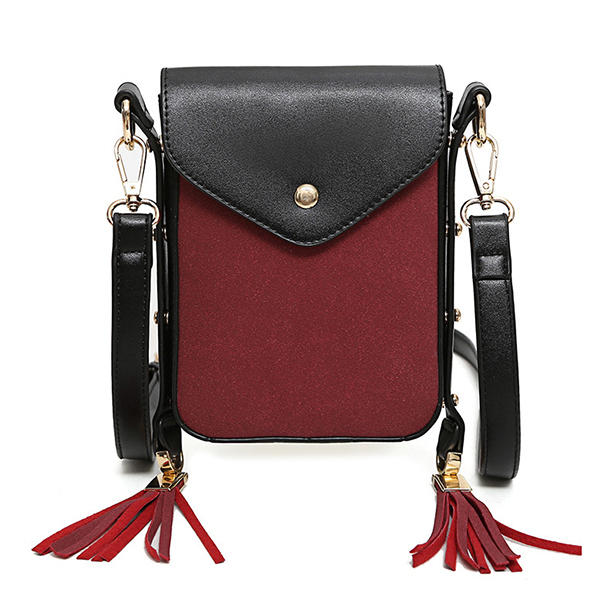 Dame Mini Crossbody-taske Med Flap Og Kvastdetaljer – Kompakt Taske Med Justerbar Rem Til Hverdagsbrug, Fest Og Fritid