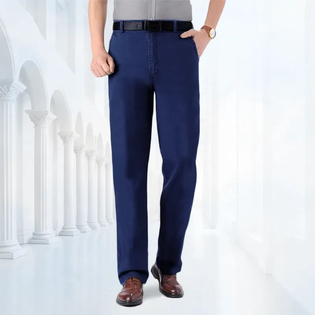Pánské džíny střihu straight fit s elastanem – klasické džínové kalhoty s flexibilním střihem pro práci, každodenní nošení a smart casual styl