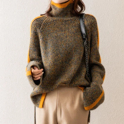 Jersey elegante de punto para mujer - Jersey suave y cálido para otoño, invierno, el día a día y un estilo casual elegante