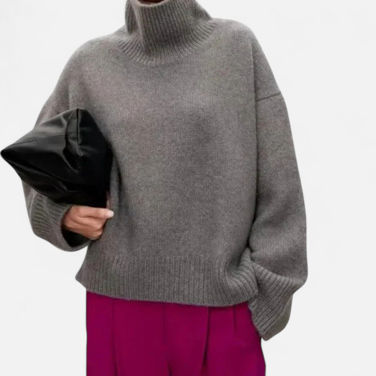 Women's Wool Sweater with a High Neck – Classic Knit Sweater for Everyday Wear, the Office, Autumn, Winter, and Smart Casual Style