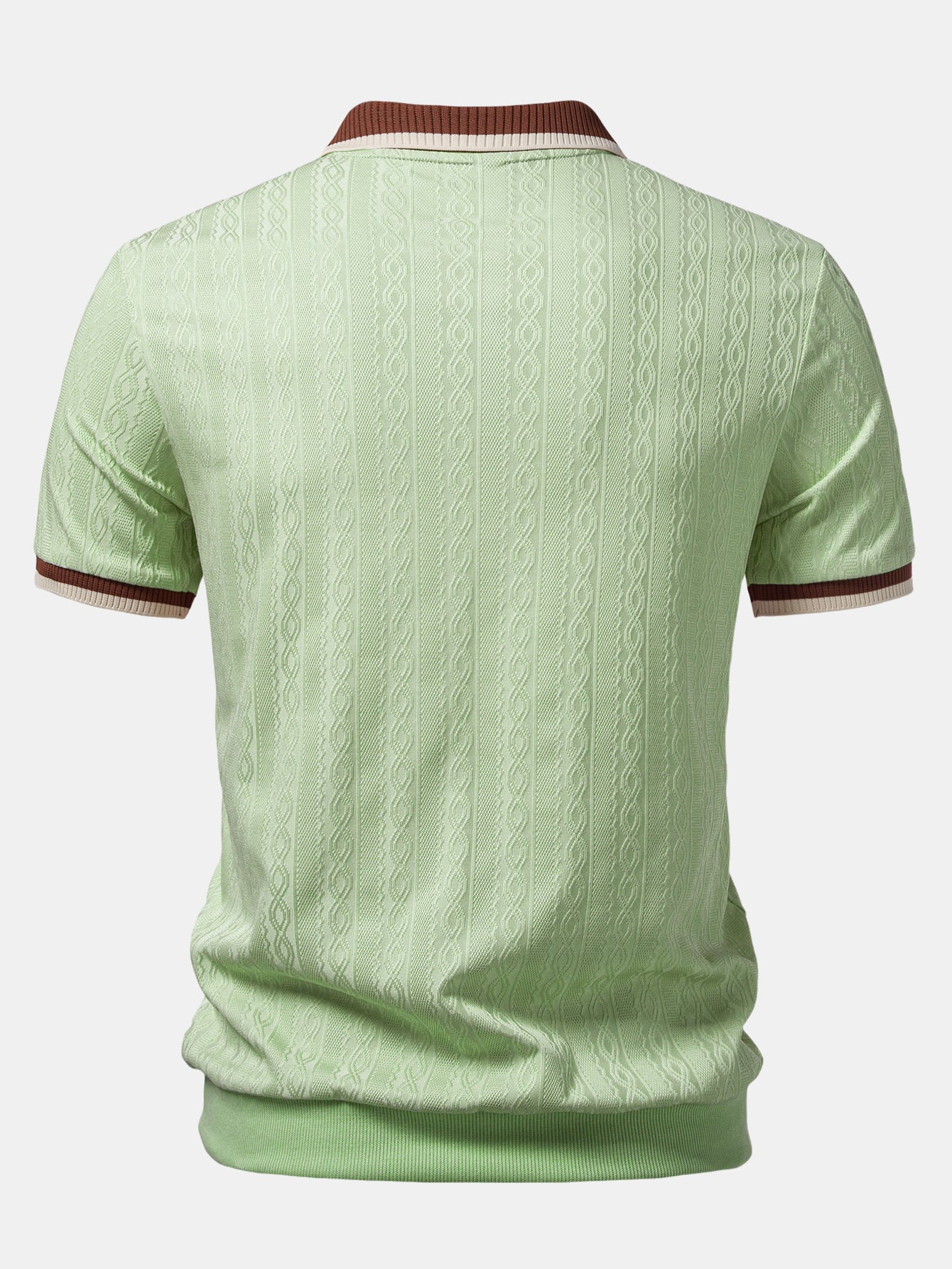 Herre Quarter-Zip Strikpolo – Tekstureret Skræddersyet Skjorte til Smart Casual Brug