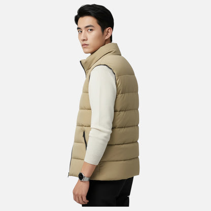 Men's Quilted Winter Vest - Warm Layered Outerwear for Fall, Winter, Everyday Wear, and Leisure