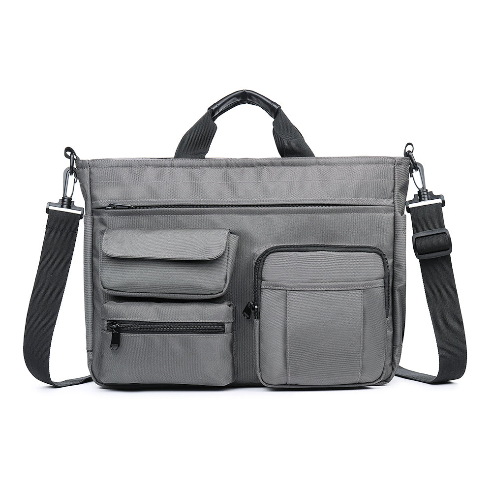 Herre Nylon Messenger-taske Med Flere Lommer Og Laptoprum – Rummelig Crossbody-arbejdstaske Med Organiserede Rum Til Arbejde, Studie Og Rejser