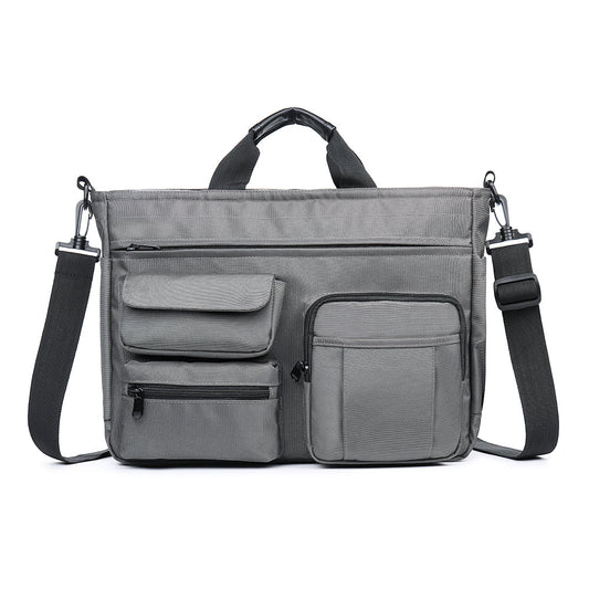 Herre Nylon Messenger-taske Med Flere Lommer Og Laptoprum – Rummelig Crossbody-arbejdstaske Med Organiserede Rum Til Arbejde, Studie Og Rejser