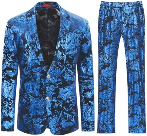 Smoking bărbătesc din două piese, cu jacquard paisley – costum elegant și atrăgător pentru nunți și ocazii festive