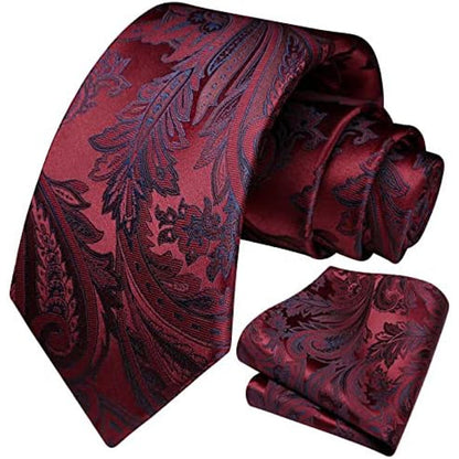 Herre Slipsesæt Med Blomster- Og Paisleymønster – Elegante Accessories Til Bryllupper, Fester Og Formelle Begivenheder