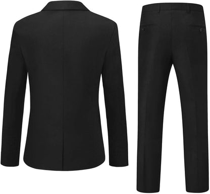 Męski dwurzędowy dwuczęściowy garnitur o kroju slim fit – elegancki, szyty na miarę garnitur do pracy i na oficjalne wydarzenia