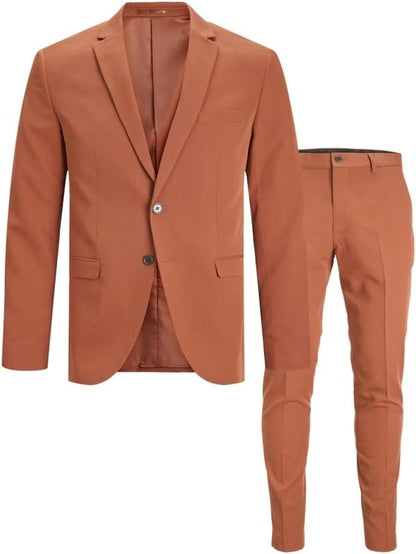 Herre Todelt Jakkesæt Med Super Slim Fit – Elegant Og Figursyet Habit Til Forretningsbrug Og Formelle Begivenheder
