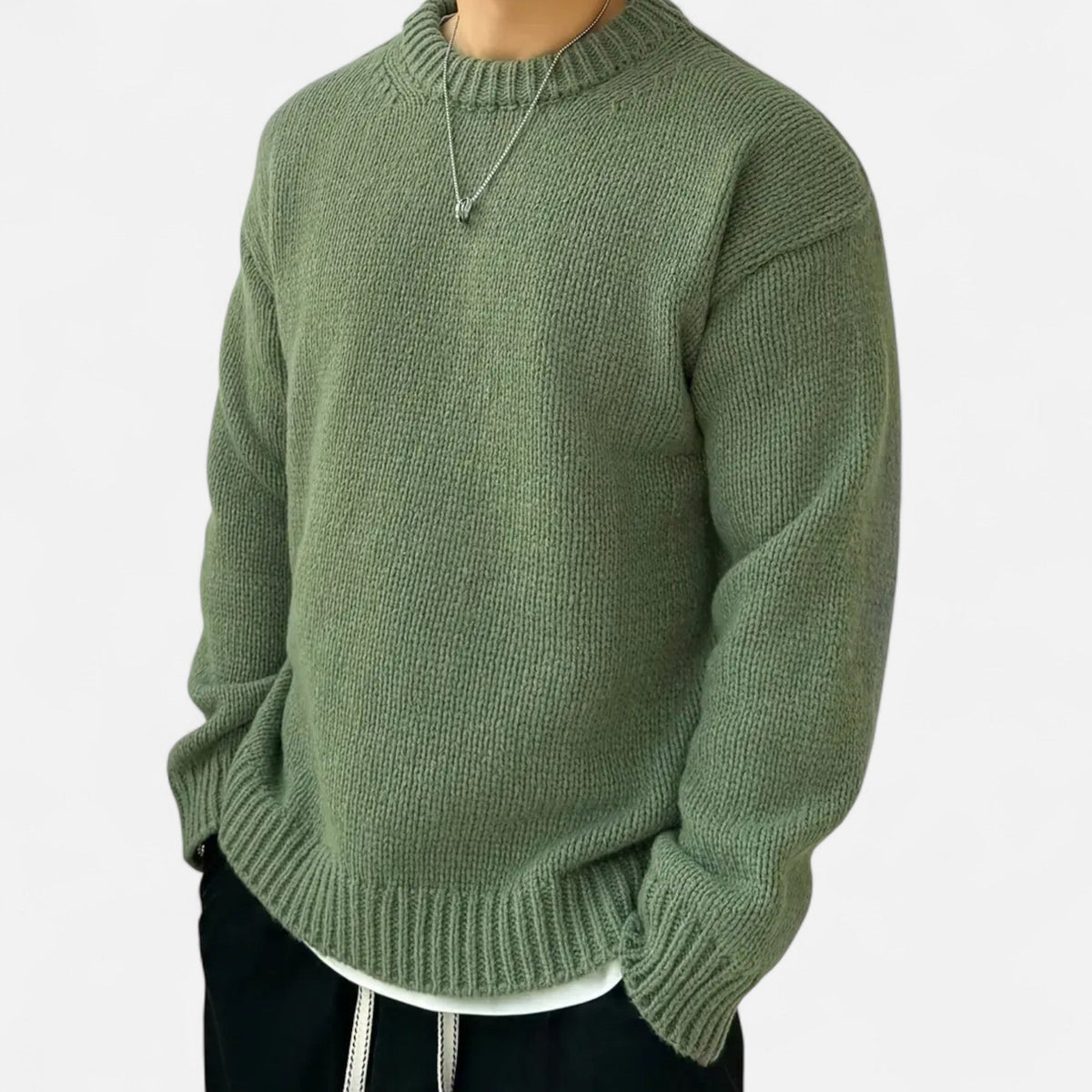 Men's Solid-Color Crew-Neck Pullover – Classic Sweater for Autumn, Winter, Everyday Wear and Smart Casual Style
