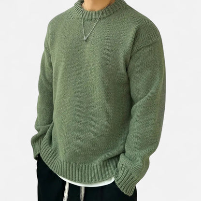 Men's Solid-Color Crew-Neck Pullover – Classic Sweater for Autumn, Winter, Everyday Wear and Smart Casual Style