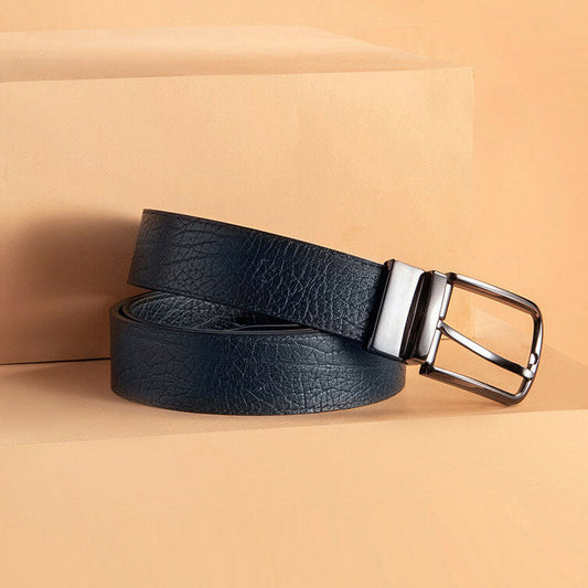 Herre Vendbart Læderbælte Med Roterende Spænde Og Justerbar Talje – Stilfuldt Bælte Til Smart Casual Stil, Hverdagsbrug Og Kontor