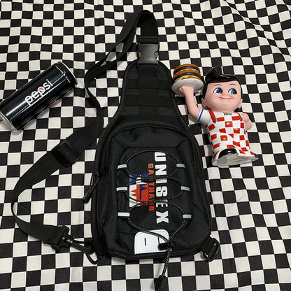 Dame Utility-sling-taske Med Flere Lommer Og Bungee-snore – Praktisk Crossbody-brysttaske Til Hverdagsbrug, Rejser Og Fritid