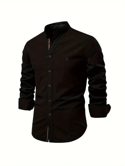 Herre Skjorte Med Mandarin Krave Til Smart Casual Stil