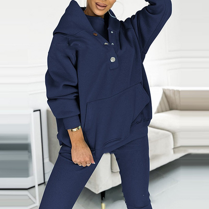 Women's Two-Piece Set with Hoodie and Leggings – Soft and Comfortable Loungewear for Relaxing at Home, Travel, and Everyday Wear