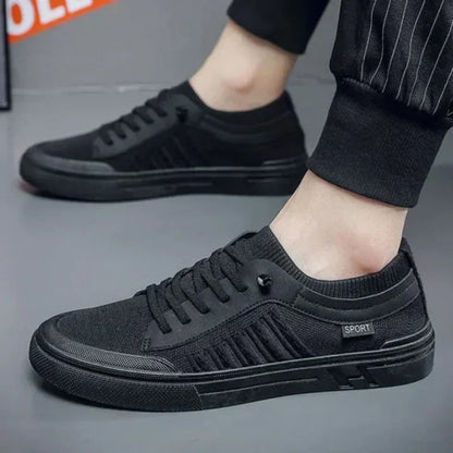 Herre Åndbare Lave Sneakers Med Snørebånd Og Teksturerede Paneler – Lette Fritidssko Til Sommer, Byliv Og Hverdagsbrug