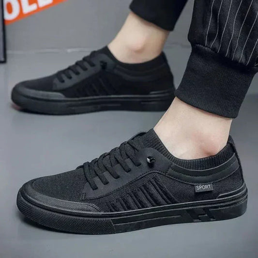 Bărbați adidași joși respirabili, cu șireturi și panouri texturate – pantofi sport ușori pentru vară, oraș și purtare zilnică