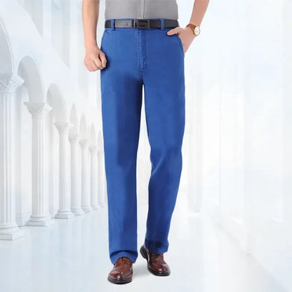 Pánské džíny střihu straight fit s elastanem – klasické džínové kalhoty s flexibilním střihem pro práci, každodenní nošení a smart casual styl
