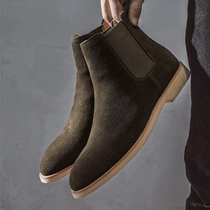 Herre Chelsea Støvler I Ruskind Med Slip-On Design
