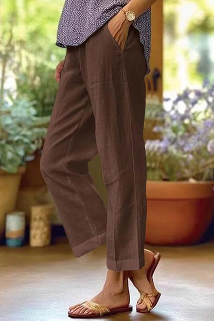 Women's Straight-Leg Pants – Summer Trousers with Pockets for Everyday Wear