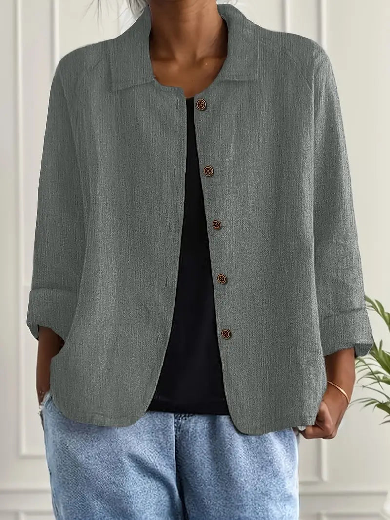 Cárdigan ligero tipo camisa para mujer con cierre de botones – Cárdigan ligero y versátil para uso diario, tiempo libre, oficina y estilo de capas