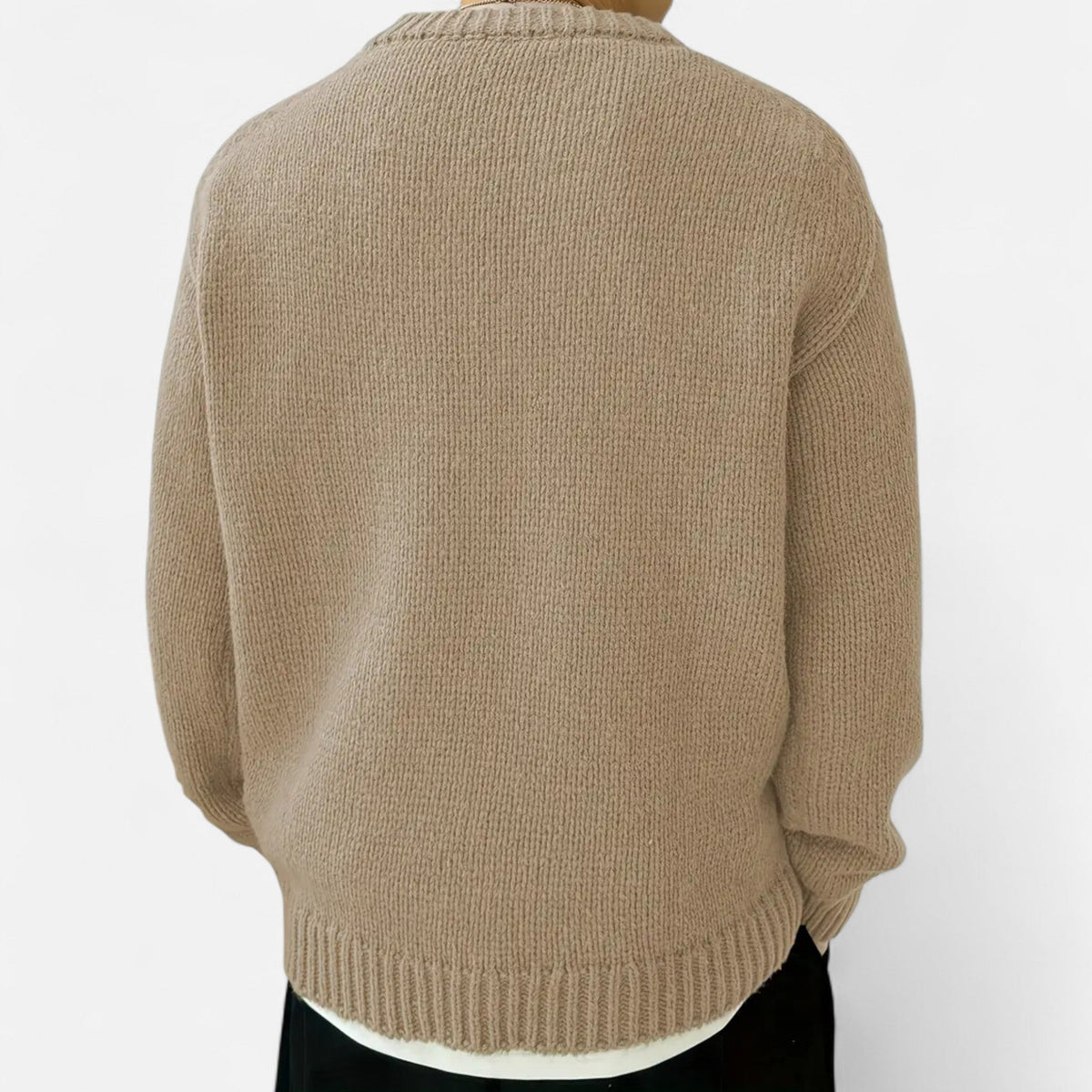 Men's Solid-Color Crew-Neck Pullover – Classic Sweater for Autumn, Winter, Everyday Wear and Smart Casual Style