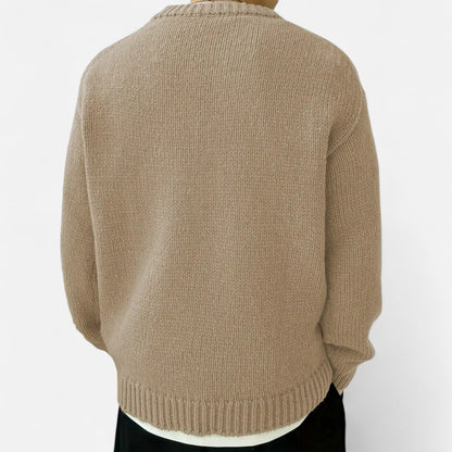 Men's Solid-Color Crew-Neck Pullover – Classic Sweater for Autumn, Winter, Everyday Wear and Smart Casual Style