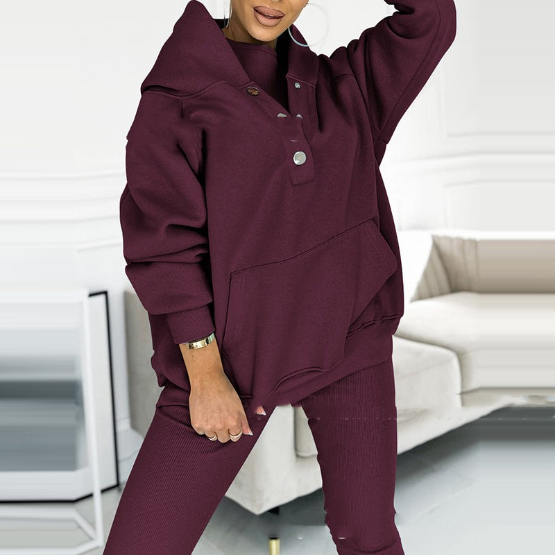 Women's Two-Piece Set with Hoodie and Leggings – Soft and Comfortable Loungewear for Relaxing at Home, Travel, and Everyday Wear
