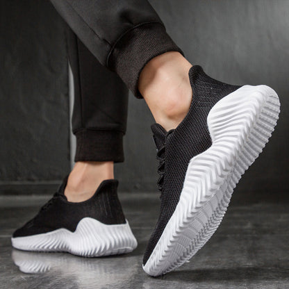 Men's Lightweight Running Shoes in Breathable Knit with Laces - Flexible Training Shoes with a Molded Sole for Running, Fitness, Sports and Everyday Wear