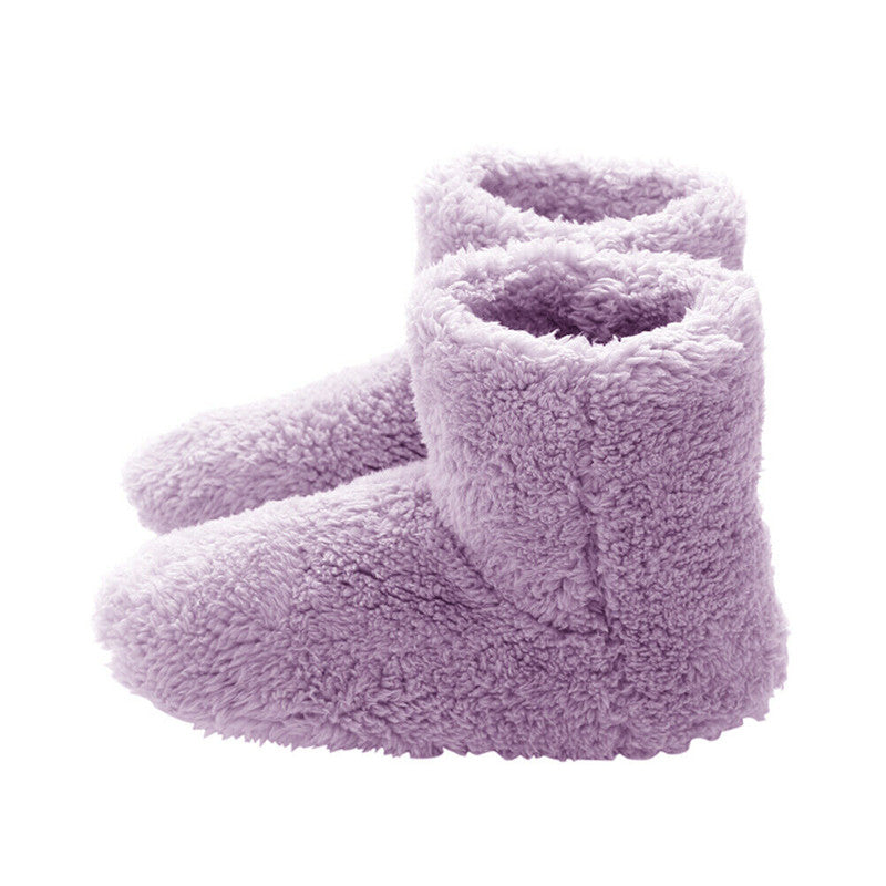 Women's USB-Heated Plush-Lined Winter Bootie Slippers - Washable and Non-Slip Slippers for Cold Days, Home and Relaxation