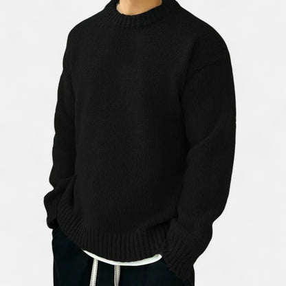 Men's Solid-Color Crew-Neck Pullover – Classic Sweater for Autumn, Winter, Everyday Wear and Smart Casual Style