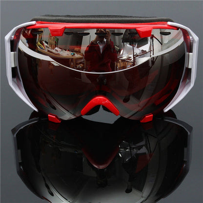 Ochelari de schi bărbătești sferici, anti-aburire, cu lentilă dublă și protecție UV – ochelari de snowboard și motocicletă pentru schi, snowboarding și activități în aer liber