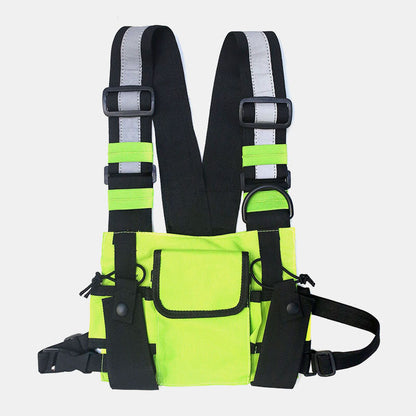 Herre Refleks Oxford-brysttaske Med Justerbar Utility-sele Og Flere Lommer – Praktisk Crossbody-taske Til Hverdagsbrug, Rejser Og Fritid