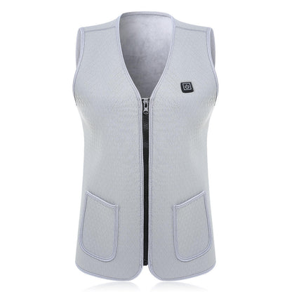 Chaleco eléctrico calefactable para hombre con corte entallado y cremallera completa - Capa cálida de invierno con calor ajustable para los días fríos, el uso diario y las actividades al aire libre