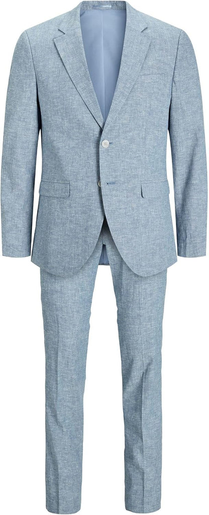 Męski dwuczęściowy garnitur o bardzo wąskim kroju z jednorzędową marynarką – elegancki garnitur do pracy i na formalne wydarzenia