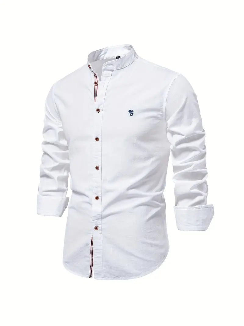 Herre Skjorte Med Mandarin Krave Til Smart Casual Stil