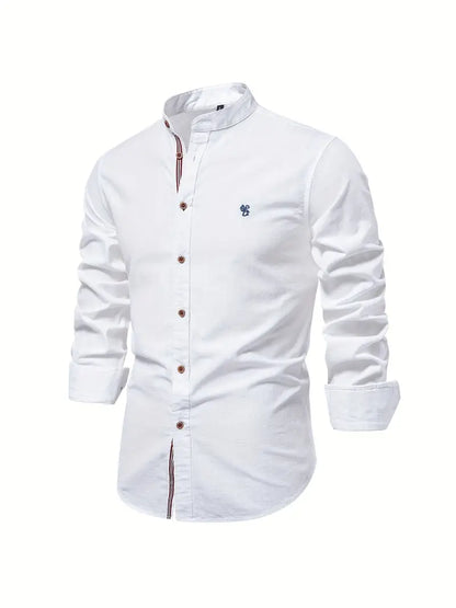 Herre Skjorte Med Mandarin Krave Til Smart Casual Stil