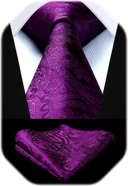 Pánská sada s kravatou z žakáru s paisley vzorem – elegantní doplňky na svatby, večírky a formální události
