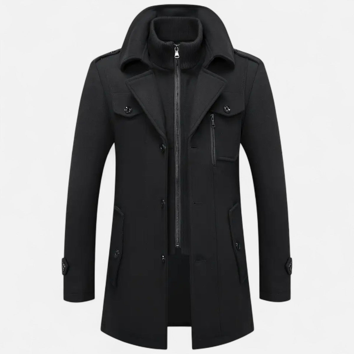 Męski płaszcz tweedowy slim fit – klasyczna odzież wierzchnia na jesień, zimę, do biura, na co dzień i w stylu smart casual